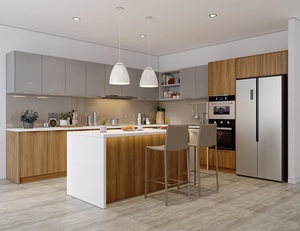 <b>Wall</b> Mount Apartment Kitchen <b>Cabinets</b> MDF Plywood Particle Board Modern Eco-Friendly Durable 5 Drawers <b>Metal</b> Handles 1 Year - Product Image 1