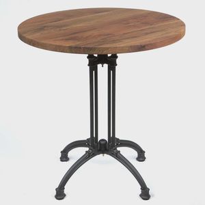 Table d'appoint en fer avec plateau en bois, ajoutant du caractère et de l'élégance à la collection de meubles d'intérieur - Product Image 1