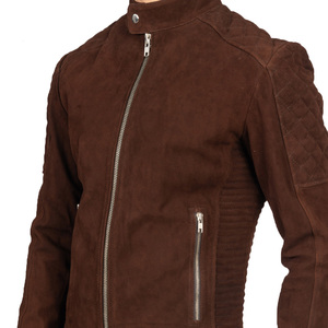 Chaqueta de Cuero de Gamuza para Hombre OEM con Cuello Alto y Logotipo Frontal, Impermeable y Reversible para Invierno - Product Image 2