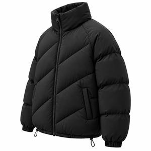 Blouson matelassé pour homme, col montant, fermeture éclair, coupe-vent, imperméable, hiver, décontracté, coupe ample, rembourrage en polyester, longueur standard - Product Image 2