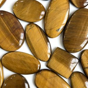 Cabochon en œil de tigre jaune naturel, pierre précieuse polie, forme ovale et irrégulière, haute qualité, pierre de créateur pour la fabrication de bijoux - Product Image 2