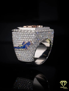 Hip Hop AP Letter Ring With Moissanite Diamond Luxury Bling Jewelry For Streetwear Style - Product Image 4