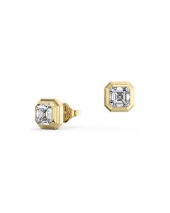Asscher Cut Moissanite Bezel <b>Stud</b> <b>Earrings</b> for Women Gold Plated Minimalist Diamond <b>Stud</b> <b>Earrings</b> Gift - Product Image 5