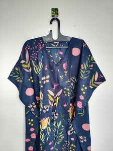 ชุดเดรสผ้าฝ้ายอินเดียสีเหลืองแบบคาฟตัน ทำมือ สำหรับคลุมชุดว่ายน้ำ ทรงหลวมพลิ้วไหว เหมาะสำหรับใส่ไปเที่ยวพักผ่อนสำหรับผู้หญิง - Product Image 2