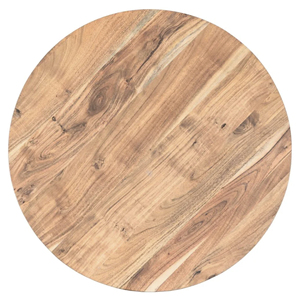Table basse moderne industrielle ronde en bois d'acacia massif, finition blanchie naturelle et structure en fer noir, durable, pour la maison ou le bureau - Product Image 6