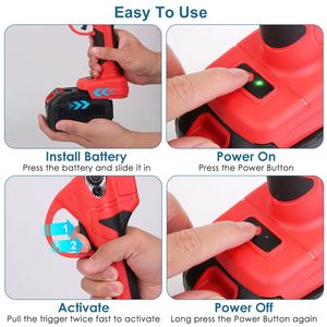 Tijeras de Podar Eléctricas Inalámbricas de 21 V, 40 mm, 1.57 Pulgadas, Tijeras Eléctricas para Ramas, 2 Baterías Recargables, Cortador de Ramas de Árboles - Product Image 6