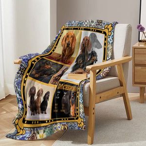 Cute Dachshund Fleece Throw Blanket Soft Cozy Fluffy Warm Fuzzy Cartoon for Dachshund Dog Lovers - Product Image 4