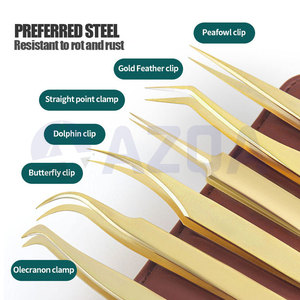 Juego de Pinzas de Precisión de Acero Inoxidable Chapadas en Oro al por Mayor, con Múltiples Puntas, para Extensión de Pestañas, Manualidades, Belleza y Uso Recreativo - Product Image 4