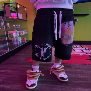 Pantalones Capri Casuales para Hombre, de Felpa de 350 g, con Cordón, Anchos y Holgados, con Logotipo Personalizado, Estilo Hip Hop - Product Image 6