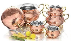 Patila en cuivre martelé de luxe |   Couvercle de casserole en laiton compatible avec les cuisinières à gaz King International, écologique - Product Image 2