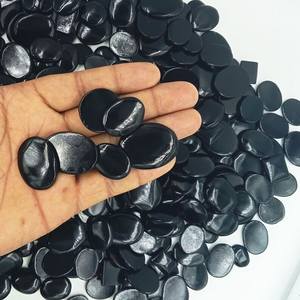 Lot de cabochons en onyx noir naturel, formes et tailles variées, pierres polies en vrac pour la fabrication de bijoux, vente en gros, approvisionnement en vrac - Product Image 2
