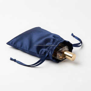 Bolsa de Satén Azul Marino con Cordón, Reutilizable, para Joyería, Bolsa Antipolvo, Embalaje de Regalo Promocional, Ecológica, con Logotipo Personalizado, Venta al Por Mayor - Product Image 2
