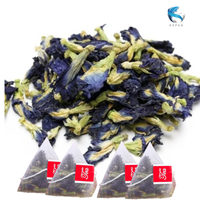 Sachets de thé fermenté aux fleurs de pois papillon sans caféine, biologique, sans sucre, qualité beauté et détox, approvisionnement direct usine EXPAD, Vietnam