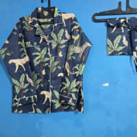 Conjunto de Pijama de Top Corto y Pantalones con Estampado Animal Negro, 100% Algodón Orgánico, Transpirable, Ultra Suave, Sexy y Casual para Mujer, para Todas las Temporadas