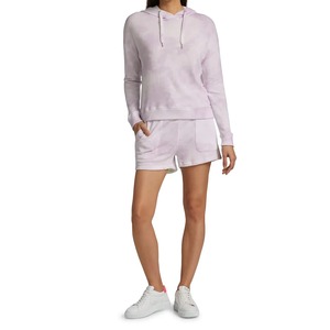 Sweat-shirt personnalisé pour femme en coton French Terry, tie-dye motif nuage lilas aquarelle, col cheminée, couleurs pastel, OEM, vente en gros - Product Image 2