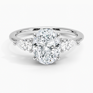 SOJ <b>Ring</b> 09 <b>Oval</b> Cut 925 Silver Adorned Opera Three Stone Diamond <b>Ring</b> 2ct D Color VVS1 <b>Moissanite</b> GRA Certified Low Price - Product Image 1
