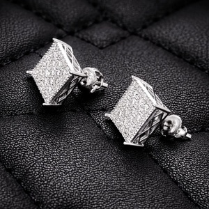2026 New Hip Hop Jewelry Men's Moissanite <b>Earrings</b> Pass Diamond Tester <b>Solid</b> 925 <b>Silver</b> Iced Out Moissanite Screw Back <b>Earrings</b> - Product Image 3