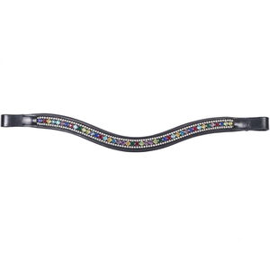 <b>Top</b> Branded Sparkling Crystals Diamante Bling <b>Chain</b> Inlaid Empty Channel Padded Leather Horse brow band at Wholesale Price - Product Image 2
