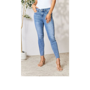Mid Waist Wide Leg Plus Size Loose Women's Jeans Full Length Stonewashed <b>Denim</b> Casual Style Button Fly Solid Color <b>Stretch</b> - Product Image 3