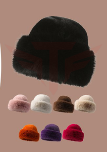 Gorro de Invierno Unisex de Tacto Suave, Mezcla de Lana y Piel Sintética, Transpirable, Impermeable, Jacquard, Color Sólido Rosa, Casual, Ajustable, de Tactus Industries - Product Image 6