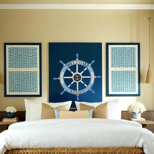 Wooden Nautical Ship Steering Wheel <b>Wall</b> <b>Decor</b> Beach Style Rudder Hanging for Home - Product Image 4