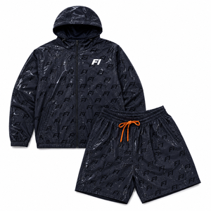 100% Polyester Water Reactive Windbreaker <b>Jacket</b> and Shorts Sets Men's Hooded Zipper-Up Sublimation Transfer Print men's <b>jackets</b> - Product Image 3