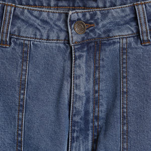 Jean cargo en denim de coton délavé enzymatiquement coupe droite pour homme, décontracté, plusieurs poches, lavable, printemps-automne, OEM - Product Image 6