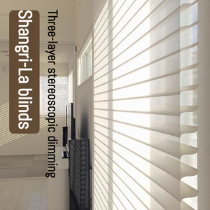Persianas Elegantes Personalizadas Sheer Shangri-La, Manuales, Lisas, <span class=keywords><strong>de</strong></span> Triple Capa, Ecológicas, con Cortinas Modernas Integradas, para Privacidad Día/Noche - Product Image 4