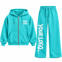 BEST FITNESS WEAR Nouveautés Hommes Streetwear Oversize Hiver 100% Coton Séchage Rapide Ensemble Sweat à Capuche Zippé Épais et Pantalon de Survêtement Ample