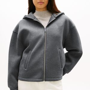 Sudadera con capucha y cremallera para mujer, ajustada, transpirable, de algodón y poliéster, al por mayor, personalizada, fabricante de sudaderas con capucha de poliéster - Product Image 1