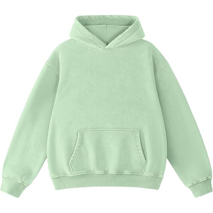 Sudadera con capucha de forro polar para hombre, color verde menta, premium, extragrande, de tejido grueso, estilo vintage, sin estampado. - Product Image 1