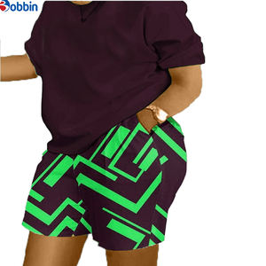 Conjuntos de Dos Piezas de Camiseta y Pantalones Cortos para Mujer, Conjuntos Casuales Estampados para Mujer, Conjuntos Deportivos con Estampado de Camiseta y Pantalones Cortos - Product Image 2