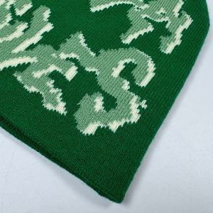 Nuevo Gorro de Invierno Clásico Unisex, Colorido, Cálido, Tejido, Sin Puño, con Logotipo Jacquard Personalizado, Gorros Verdes - Product Image 5