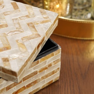 Mother of Pearl Jewelry Organizer <b>Box</b> with Lid Handmade Wooden Storage Case Decorative Ring <b>Earring</b> Necklace <b>Holder</b> - Product Image 4
