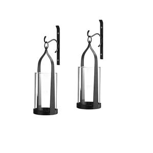 Portavelas de pared de metal negro mate, muy vendido, con pantalla de vidrio transparente, portavelas redondo para comedor - Product Image 4