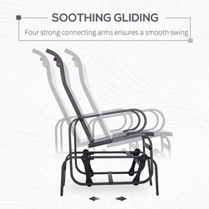 Moderna Sedia a Dondolo in Ferro Color Crema con Braccioli Scorrevoli, Leggera Sedia Oscillante da Esterno per Patio e Giardino - Product Image 4