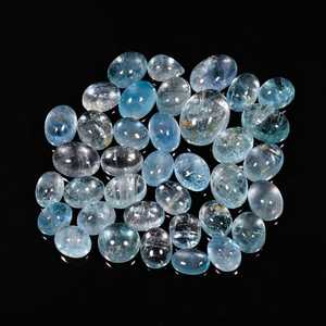 พลอยอะความารีนธรรมชาติทรงหลวมแบบผสมสีฟ้าเขียวขัดเงาสำหรับทำเครื่องประดับและงานฝีมือ - Product Image 3