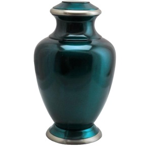 Adult Cremation Urn For Ashes Deep Blue Color Lacquered Coating Memorial Urns <b>Funeral</b> <b>Supplies</b> Metal Human Ashes Urn Centerpiece - Product Image 1