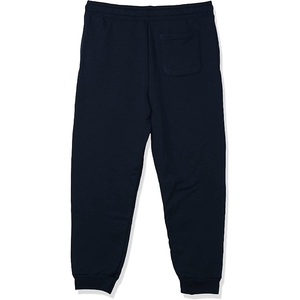 <b>Men</b> <b>Navy</b> Blue Sweatpants Elastic Waist Drawstring Cuffed Ankle Side Pockets Casual <b>Joggers</b> Midweight Cotton Pants - Product Image 2