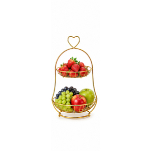 3 Tier Fruit Basket for Kitchen Countertop Modern Gold Metal Wire Fruit Bowl and Detachable <b>Vegetable</b> Storage <b>Stand</b> Organizer - Product Image 5