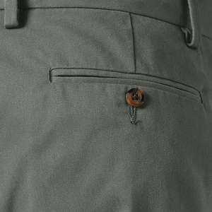 Pantalon chino vert olive pour homme, coupe droite, taille mi-haute, tissu tissé décontracté, fermeture boutonnée, style printemps - Product Image 5