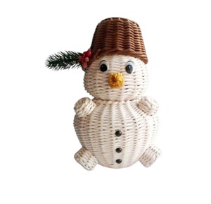 Modern Wicker <b>Wreath</b> Decor Bauble Rattan Decorate Christmas Holiday Party Supply Eco Friendly Festival Arts Trend Model - Product Image 1