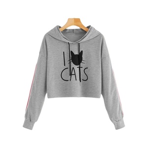 Nouveauté Sweat-shirt à capuche doux en coton pour femmes, pull-over court pour femmes - Product Image 1
