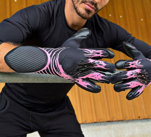 Nouvelle conception, vente chaude, gants de gardien de but en latex de haute qualité, respirants, imperméables, avec sangle de poignet réglable, légers, à doigts entiers - Product Image 6