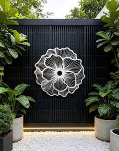 Round Metal <b>Wall</b> <b>Panels</b> Modern Geometric Sculpture 3D Overlapping <b>Wall</b> Art for Living Room Bedroom Hotel Office Decor - Product Image 5