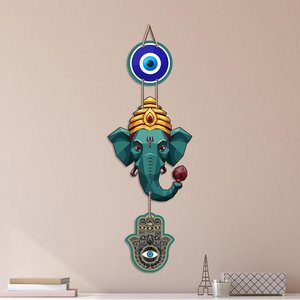 Décoration murale Ganpati Bappa Evil Eye, art Nazar Suraksha pour la maison, le bureau, l'entrée, le salon, le temple - Product Image 3