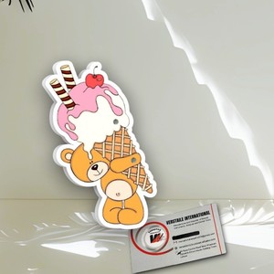 Wholesale Cute Teddy Holding Giant Ice Cream Square/Diamond Lash Tiles Private <b>Label</b> Eyelash Extension Plate Acrylic Magnetic - Product Image 2