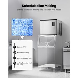 Macchina Professionale per Ghiaccio in Acciaio Inox, Produzione 450 kg/Giorno, Autopulente, Programma di Produzione Ghiaccio Regolabile - Product Image 6