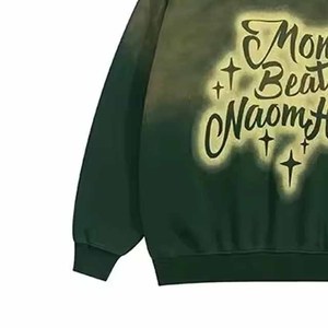 Sudadera con Capucha Personalizada al por Mayor con Letras en Degradado, Sudadera Unisex de Forro Polar Verde Oliva, Fabricante OEM ODM - Product Image 4