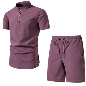 Ensemble de vêtements de plage pour hommes en marque privée, logo de marque personnalisé, t-shirt à manches courtes vintage et short - Product Image 3